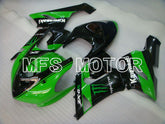 Kawasaki NINJA ZX6R 2005-2006 Injection ABS Fairing - Monster - Black Green - MFS3804